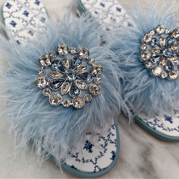 Hill House The City Slide Rhinestone Embellishment with Ostrich Feathers - Picture 6 of 10